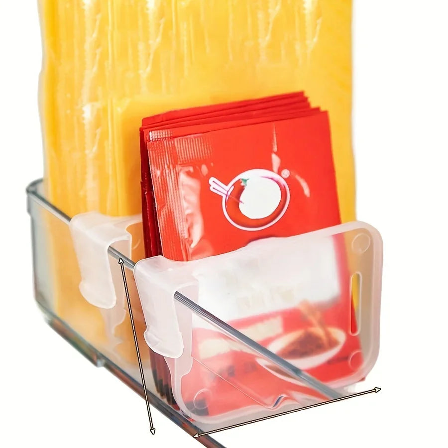 5 10 15 20PCS Sturdy Clear Refrigerator Organizer Dividers Adjustable Fridge Storage Kitchen Cabinets Space Saving Compartments