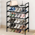 Narrow Stackable 5 Tier Minimalist Shoe Rack Space Saving Design for Entryway Closet Bedroom Floor Adult Daily Shoe Organizer
